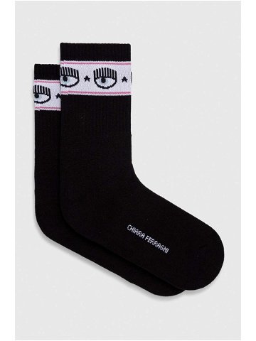 Ponožky Chiara Ferragni LOGOMANIA dámské černá barva 76SB0J02