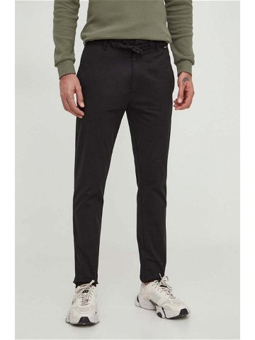 Kalhoty Calvin Klein pánské černá barva jednoduché