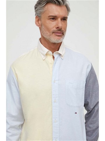 Košile Tommy Hilfiger pánská žlutá barva regular s límečkem button-down MW0MW33791