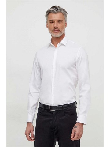 Košile Calvin Klein pánská bílá barva slim s klasickým límcem K10K112299