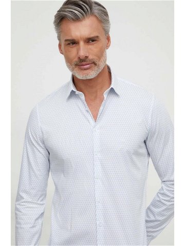 Košile Calvin Klein pánská bílá barva slim s klasickým límcem
