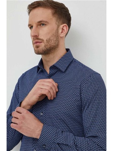 Košile Calvin Klein pánská tmavomodrá barva slim s klasickým límcem