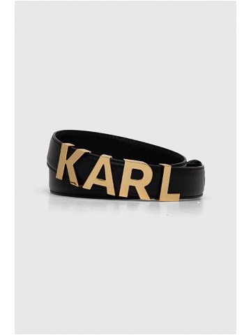 Kožený pásek Karl Lagerfeld dámský černá barva