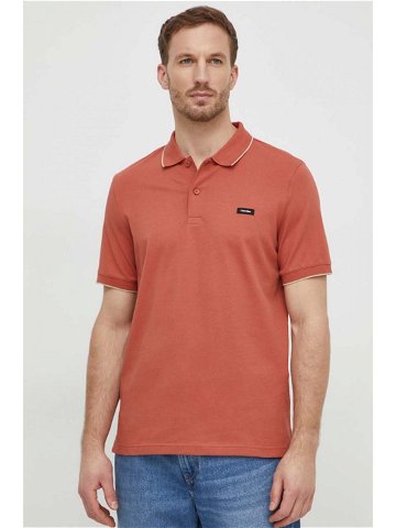 Polo tričko Calvin Klein oranžová barva K10K112751