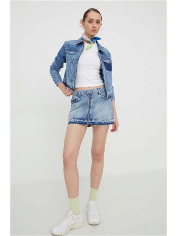 Džínová sukně Tommy Jeans mini pouzdrová DW0DW17048