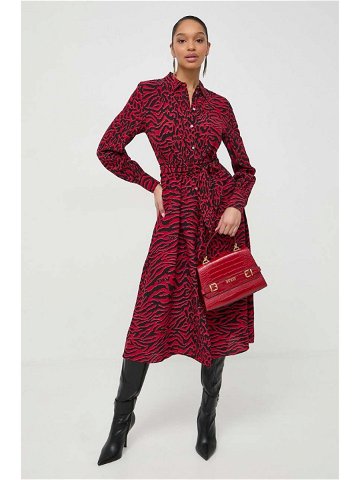 Šaty Karl Lagerfeld červená barva midi