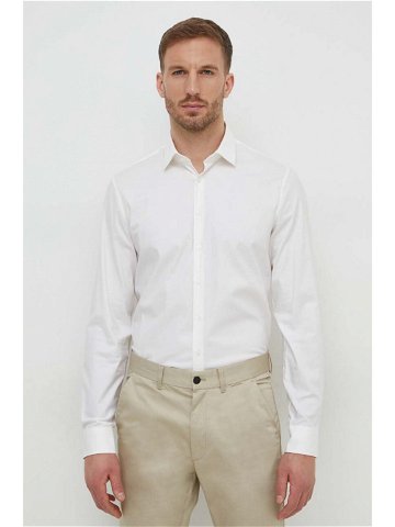 Košile Calvin Klein pánská bílá barva slim s klasickým límcem K10K112301