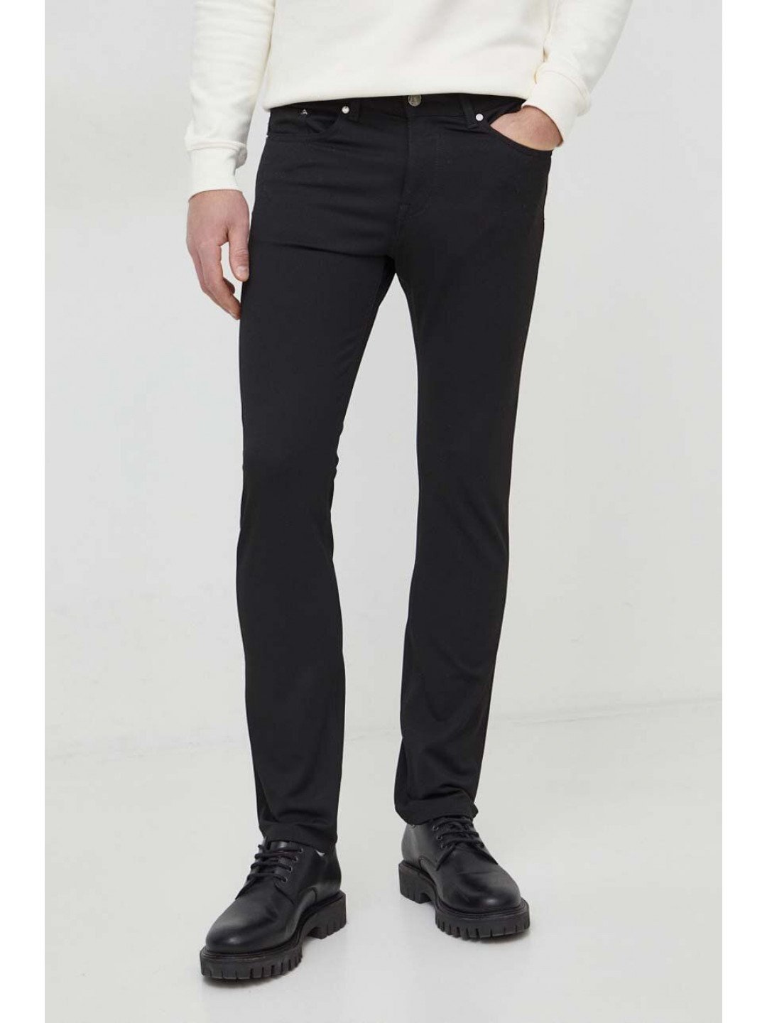Kalhoty Karl Lagerfeld pánské černá barva jednoduché