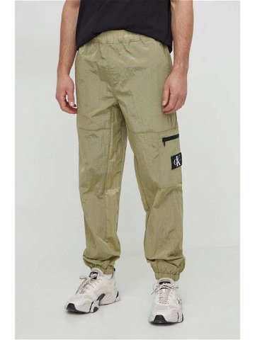 Kalhoty Calvin Klein Jeans pánské zelená barva