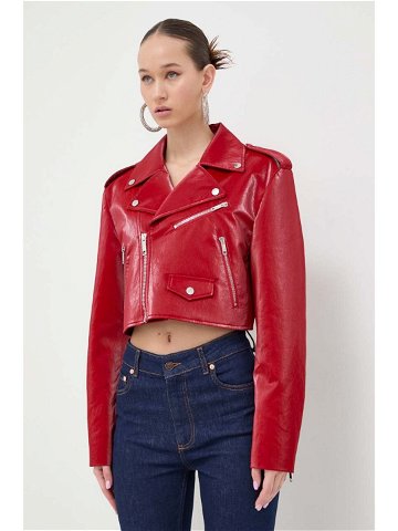 Bunda Moschino Jeans dámská červená barva přechodná