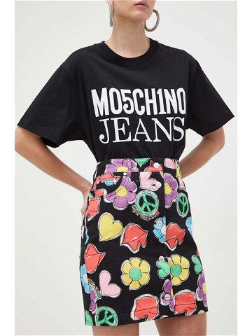 Džínová sukně Moschino Jeans černá barva mini