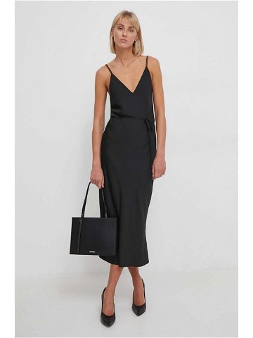 Šaty Calvin Klein černá barva maxi
