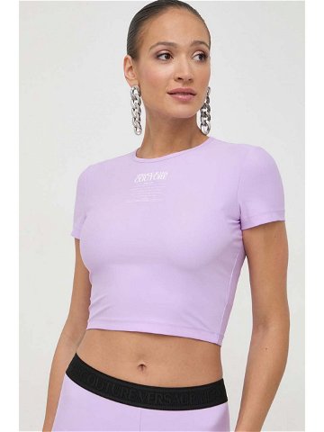 Tričko Versace Jeans Couture fialová barva 76HAH602 J0128