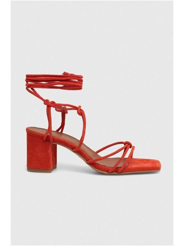 Semišové sandály Alohas Paloma oranžová barva S00083 19