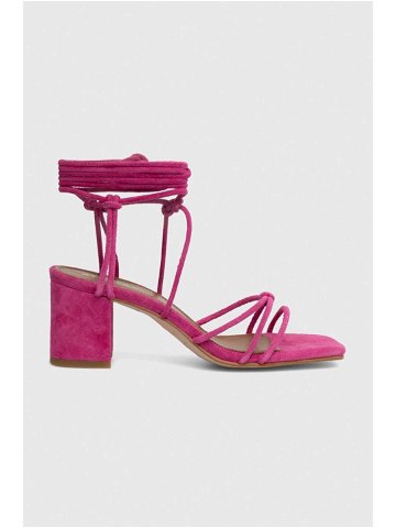 Semišové sandály Alohas Paloma růžová barva S00083 20