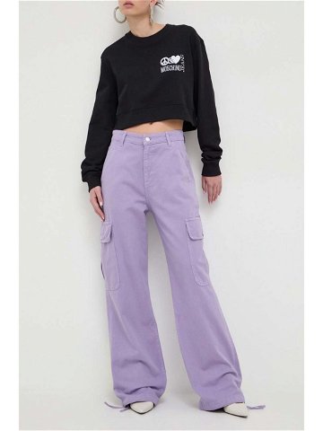 Džíny Moschino Jeans dámské fialová barva