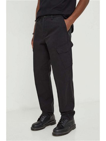 Kalhoty PS Paul Smith pánské černá barva jednoduché