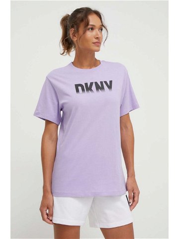 Bavlněné tričko Dkny fialová barva DP3T9626