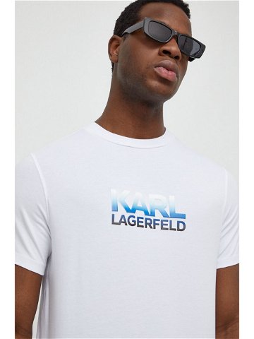 Tričko Karl Lagerfeld bílá barva s potiskem 541221 755402