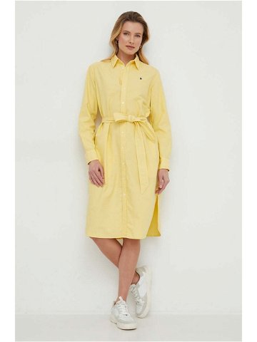 Bavlněné šaty Polo Ralph Lauren žlutá barva mini 211928808