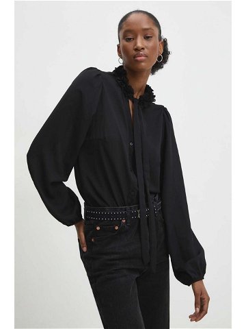 Košile Answear Lab dámská černá barva regular se stojáčkem