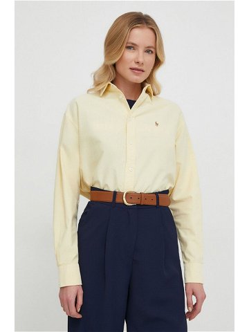 Bavlněná košile Polo Ralph Lauren žlutá barva relaxed s klasickým límcem 211931064