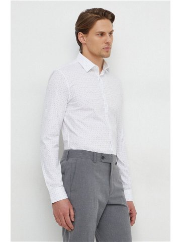Košile Calvin Klein pánská bílá barva slim s klasickým límcem K10K112298