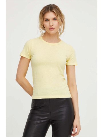 Bavlněné tričko American Vintage žlutá barva