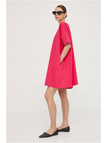 Šaty Liviana Conti růžová barva mini oversize F4SI20