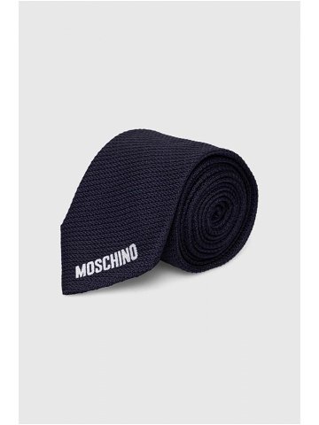 Hedvábná kravata Moschino tmavomodrá barva M5662 55058