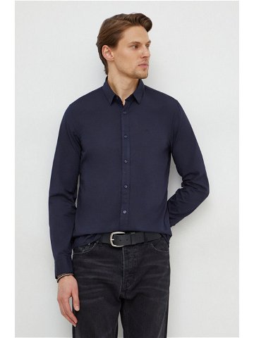 Košile Calvin Klein pánská tmavomodrá barva slim s klasickým límcem K10K110856