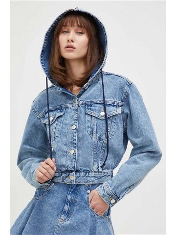 Džínová bunda Moschino Jeans dámská přechodná oversize