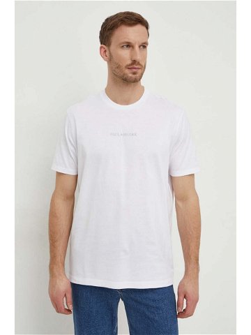 Bavlněné tričko Paul & Shark bílá barva s potiskem 24411069