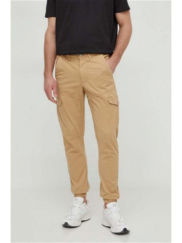 Kalhoty Guess NEW KOMBAT pánské hnědá barva přiléhavé M4RB17 WFYSA
