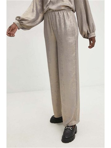 Kalhoty Answear Lab dámské zlatá barva široké high waist