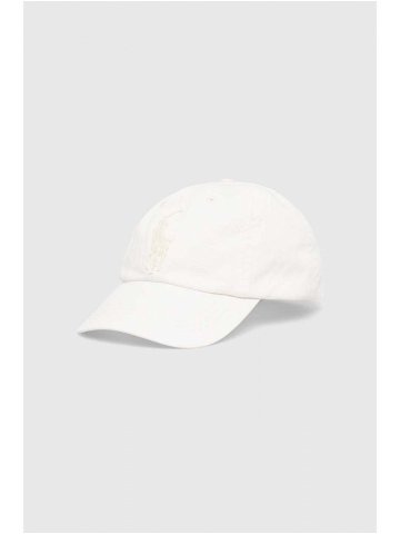 Bavlněná baseballová čepice Polo Ralph Lauren bílá barva s aplikací 710935043