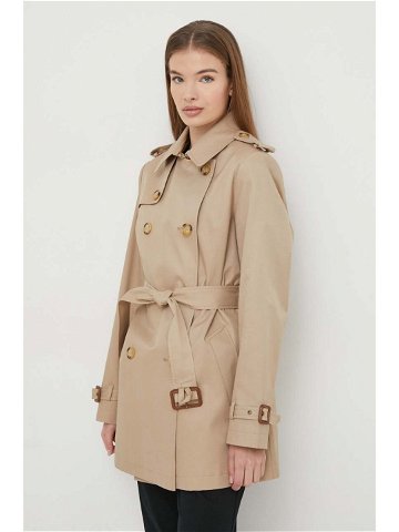 Kabát Lauren Ralph Lauren dámský béžová barva přechodný dvouřadový 297936851