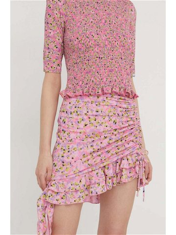 Sukně HUGO růžová barva mini 50505466