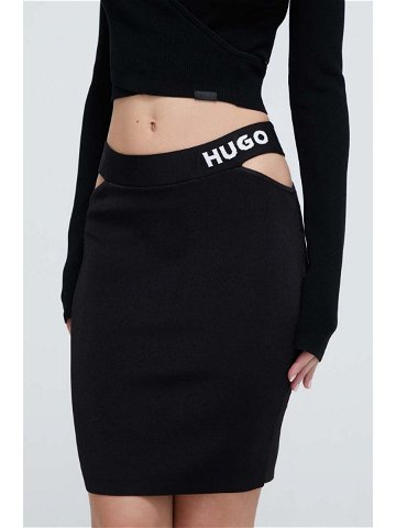 Sukně HUGO černá barva mini pouzdrová 50507906