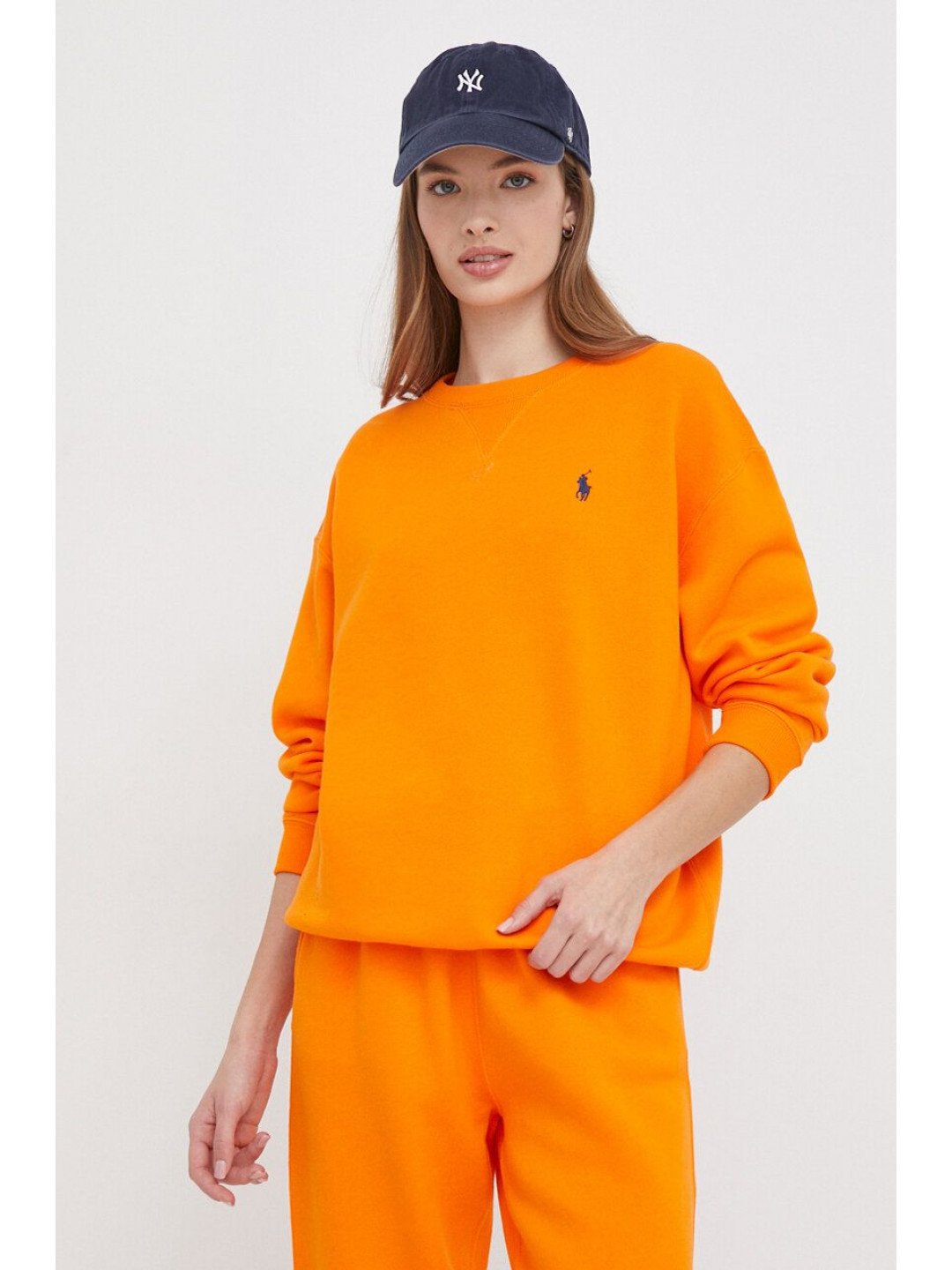 Mikina Polo Ralph Lauren dámská oranžová barva hladká