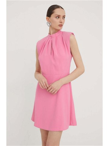 Šaty HUGO růžová barva mini 50504460