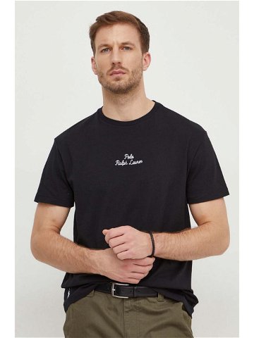 Bavlněné tričko Polo Ralph Lauren černá barva 710936585