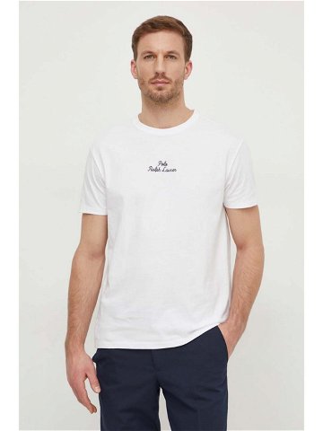 Bavlněné tričko Polo Ralph Lauren bílá barva 710936585