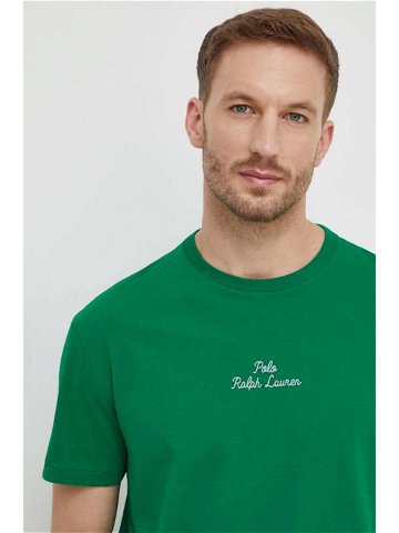 Bavlněné tričko Polo Ralph Lauren zelená barva 710936585