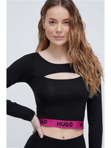 Tričko s dlouhým rukávem HUGO černá barva 50508689