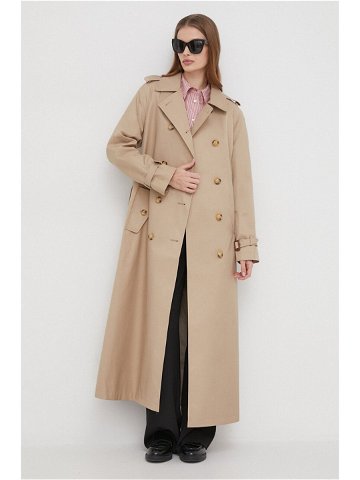 Trench kabát Lauren Ralph Lauren dámský béžová barva přechodný oversize 297936854