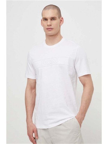 Bavlněné tričko BOSS bílá barva s aplikací 50511049