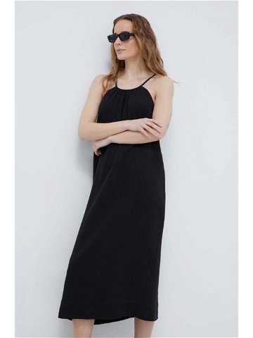 Bavlněné plážové šaty Chantelle černá barva
