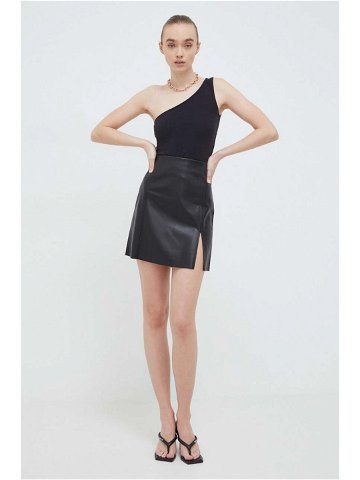 Sukně Bruuns Bazaar černá barva mini áčková