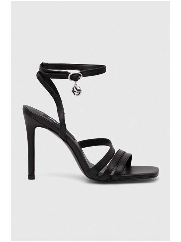 Kožené sandály Karl Lagerfeld Jeans MANOIR černá barva KLJ30001